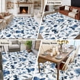 thumbnail image 6 of Spring Floral Area&nbsp;Rug 8x10ft Dark Blue Flowers Green Leaves Watercolor Farmhouse Non-Slip&nbsp;Washable Square&nbsp;Rugs Soft Felt Indoor Floor Mat for Bedroom Kitchen Living Room Bathroom, 6 of 9