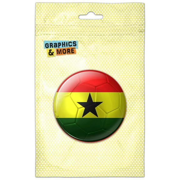 Ghana Flag Soccer Ball Futbol Football Pinback Button Pin Badge