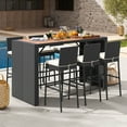 thumbnail image 2 of Costway 7 Pieces Patio Bar Set with Acacia Wood Tabletop & Removable Cushions Outdoor, 2 of 10