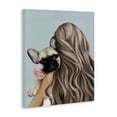 thumbnail image 3 of Stupell Industries Girl with Frenchie Dog Canvas Wall Art design by Anna Lischenko, 30 x 24, 3 of 7