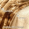 thumbnail image 4 of Faux Fur Throw Blanket, Tie-Dye Decorative Reversible Sherpa Throw Blanket for Sofa Bed Couch, Fluffy Fuzzy Plush Microfiber Double Layer Bed Throw Fur Blanket for Winter, 4 of 7