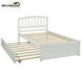 thumbnail image 5 of Bellemave Simple Style Twin Size Wood Platform Bed Frame Space Saving Twin Platform Bed with Trundle and Headboard, No Box Spring Needed, White, 5 of 11