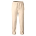 thumbnail image 4 of LIIPEE Men Casual Pants Solid Color Ankle Length Elastic Drawstring Waist Fashion Workout Joggers Pants With Pockets Male Spring Autumn Comfortable Breathable Soft Daily Sweatpants,M, 4 of 5