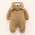 thumbnail image 4 of Vedolay Little Girls Clothes Winter Warm Baby Boy Girl Jumpsuit Hooded Romper Coat Outwear Brown,73, 4 of 5