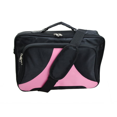 Black Pink Laptop Bag Notebook Case Shoulder Messenger Bag for 15.6