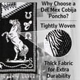 thumbnail image 3 of Del Mex Authentic Mexican Poncho, Unisex Cobija Blanket Gaban, Black & White (Aztec), 3 of 3