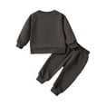 thumbnail image 4 of Gyratedream Toddler Baby Boys Fall Outfits Long Sleeve Pull On Sweatshirt Elastic Waist Pants 2Pcs Solid Clothes Set, 4 of 11