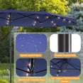 thumbnail image 6 of ACEGOSES 13x7.2Ft Large LED Double-Sided Rectangular Outdoor Patio Market Umbrella with Crank, Solar Panel, Navy Blue, 6 of 7