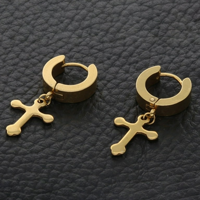 Cross chain shop earring mens