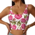 thumbnail image 2 of Lsque Rose Flowers Printed Women'S Sports Bra, Compression, Moisture Wicking, High-Impact Sports Bra For Women,Supportive sports bra-Large, 2 of 9
