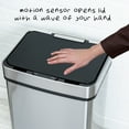 thumbnail image 3 of Honey-Can-Do 13.2 Gallon Indoor Touchless Kitchen Trash Can, Stainless Steel, 3 of 9