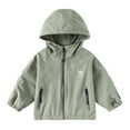 thumbnail image 3 of Toddler Hoodies Jacket with Pockets for Boys Girls 2-12Years Unisex Children Kids Long Sleeve Hooded Full Zipper Windbreaker Coat Green 9 Years, 3 of 4