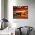 thumbnail image 3 of QZHH -Black and Red Ocean Wall Art Beach Pictures Sea Sunset Wall Art Sunrise canvas prints poster painting Framed wall decor Bedroom Living Room Decor Bathroom, 3 of 4