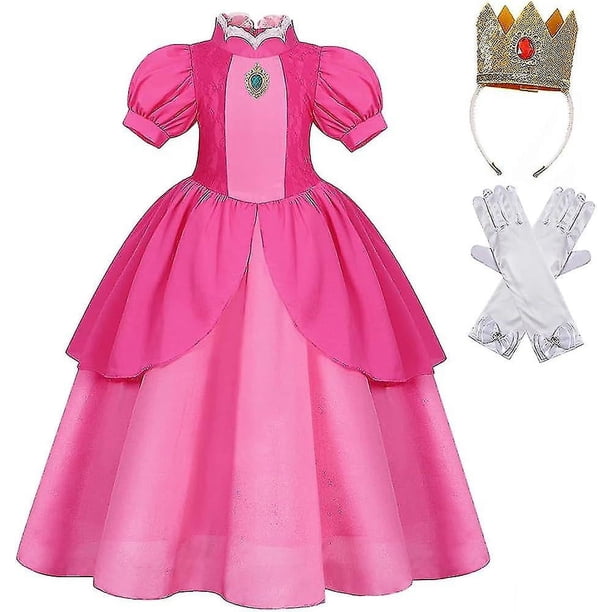 Disfraces de princesa rosa para niñas Super Bros Vestido de princesa rosa para niños Disfraces de Halloween