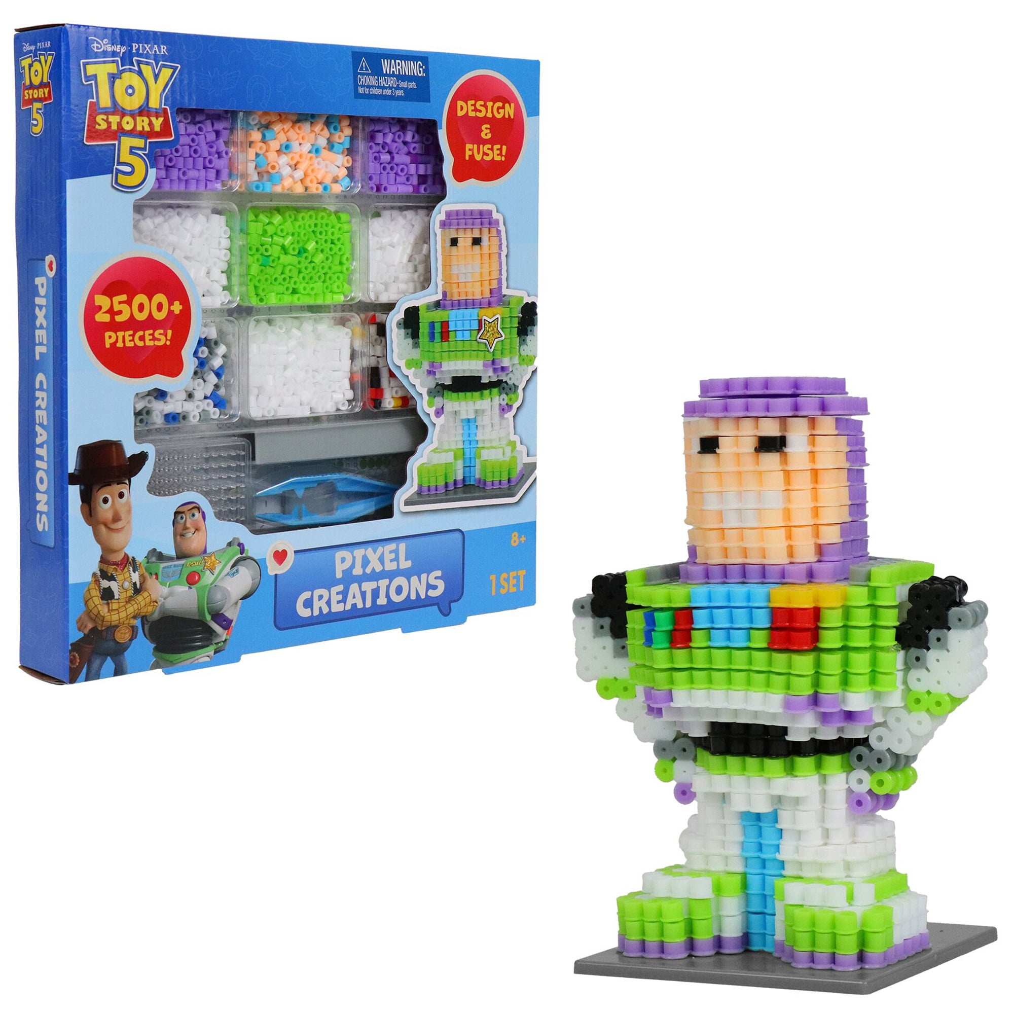 Disney Pixar: Toy Story 5 Pixel Creations - 3D Design & Fuse Bead Craft Activity Kit, DIY 5.5" Buzz Lightyear Figure, 2500 Beads, Tara Toy, Kids 8+