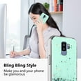 thumbnail image 2 of Compatible with Samsung S9 Plus Case Glitter Clear Green,Phone Samsung Galaxy S9 Plus Case Silicone Transparent Soft TPU Women Girls Shockproof Protective Slim Cover (Green), 2 of 13