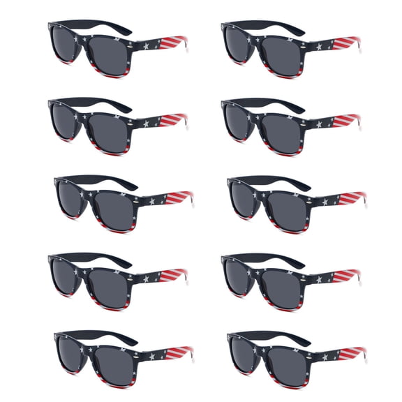 Bulk American Flag Sunglasses for Adult Retro Independence Day Glasses UV375 Protection