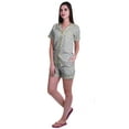 thumbnail image 2 of Moomaya Ensemble de Pyjama en Coton pour Femmes, Chemise de Nuit à Col Cranté à Manches Courtes, 2 of 6