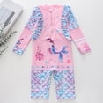 thumbnail image 2 of BOOMNY Toddler Baby Girls One Peice Swimsuits Long Sleeve Bathing Suit for Kids Cartoon Graphic Lightweight Summer Vacation Beach Swimwear, 2 of 4