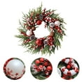 thumbnail image 5 of 20 Inch Christmas Wreath for Front Door with Candy Canes, Red White Balls, Pinecones and Berries - Norfolk Pine Artificial Wreath for Indoor Outdoor Wall Fireplace Xmas Decor, 5 of 7