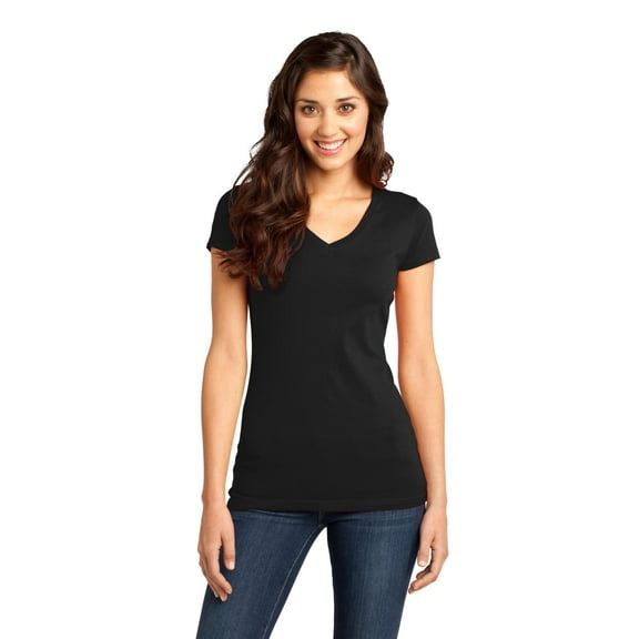 District Womens DT6501 Tshirt Juniors Very Important Tee V-Neck