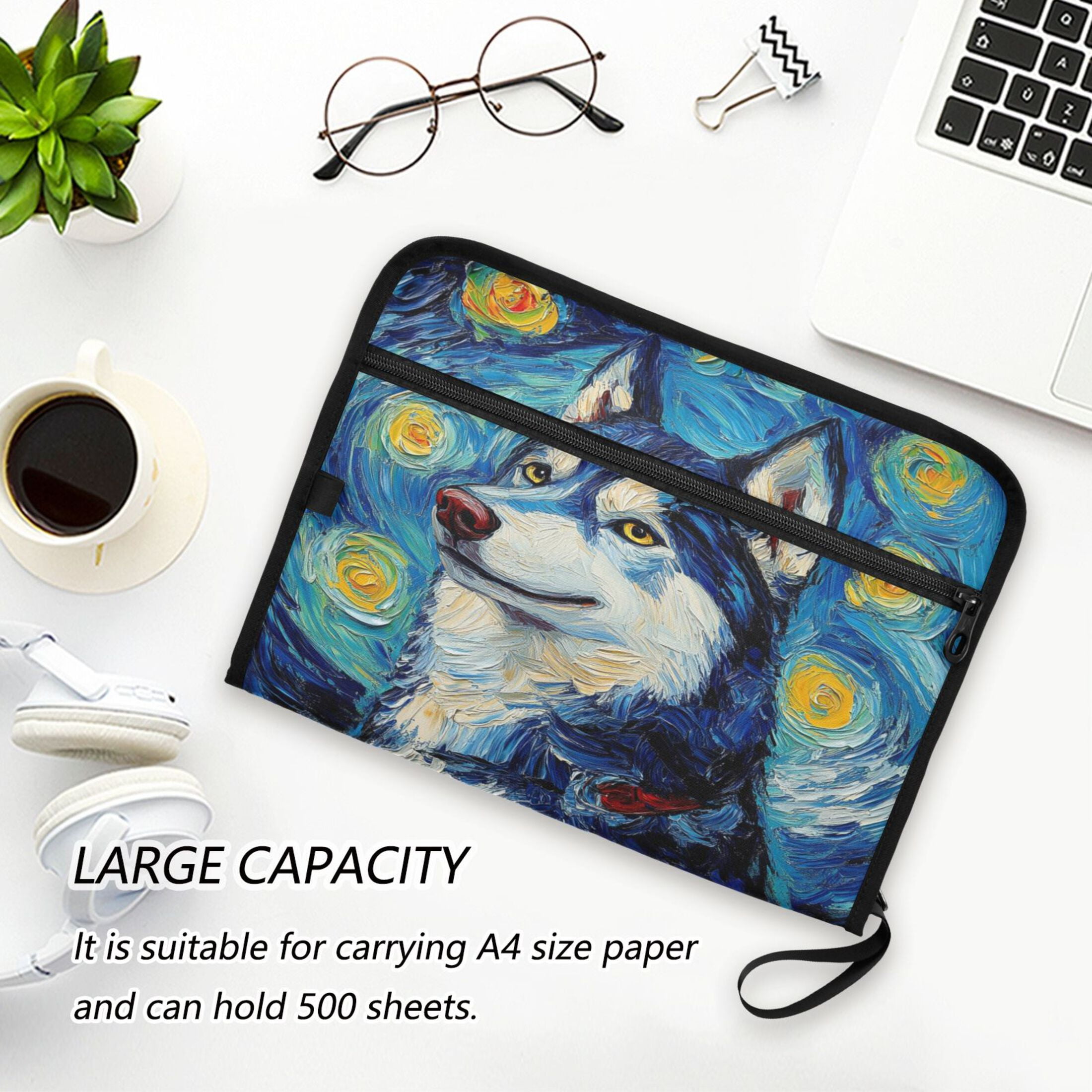 WOBOGO Oil Painting Styles Husky Expanding File Folder Letter Size Accordion Filing Organizer 13 Pocket Separate Organ Pocket