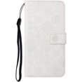 thumbnail image 2 of Compatible with iPhone 15 Pro Max Case with Card Holder Leather Flip Folio Case Retro Embossing with Kickstand Magnetic Protective Cover Wallet Case for iPhone 15 Pro Max 6.7 inch White XCM, 2 of 16