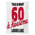 thumbnail image 3 of Ambesonne Birthday Tablecloth Rectangular Table Cover, Words 60, 60"x90", Red Black and White, 3 of 4