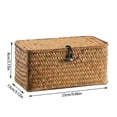 thumbnail image 3 of Small Woven Baskets, Decorative BasketsforHome Decor, Storage ContainerswithLids, Small Storage Boxes, BinsforStorage, 9X5X3 In, Brown, Clasp Closure, 1 Pc, 3 of 5