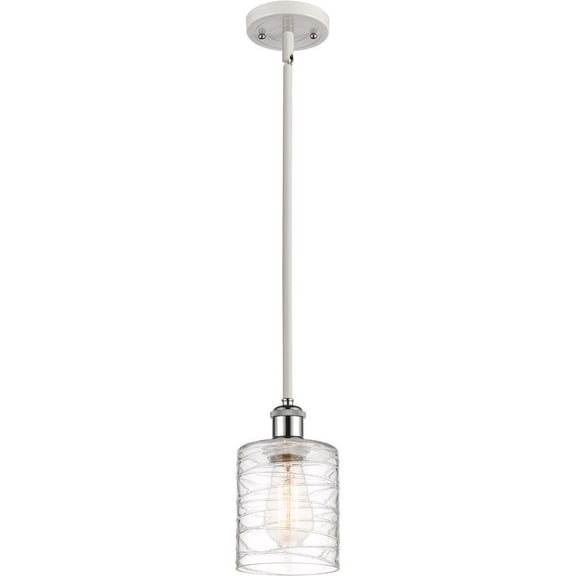 516-1S-WPC-G1113 Innovations Lighting Cobbleskill - 1 Light Mini Pendant In Art Nouveau Style-8 Inches Tall and 5 Inches Wide-White/Polished Chrome