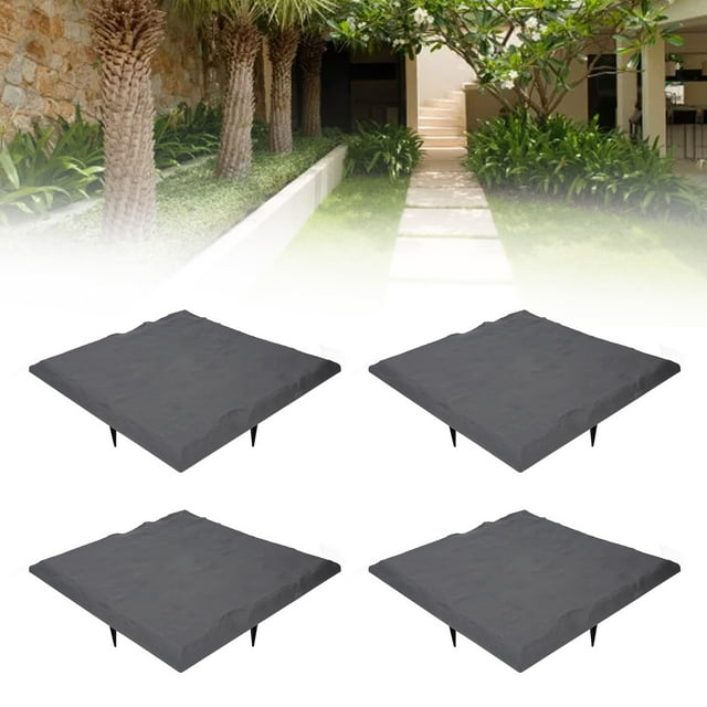 Pierres de Marche d'Extérieur, Pierres de Marche de Jardin, Pierre Carrée de Rivière d'Extérieur, Roches Décoratives de Rivière Nature pour l'Aménagement Paysager, Allée Extérieure Patio Cour Sentier de Jardin Lot de 4 Pcs