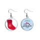 thumbnail image 1 of Festival de Navidad copo de nieve calcetín rojo Pendientes de sandía verano lóbulo desgaste Unbranded M, 1 of 3