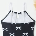 thumbnail image 6 of CCRFTGI Girls Swimsuits Size 10-12 Summer Adjustable Straps One Piece Bathing Suit with Mesh Cover Beach Swimwear Bow Print Swim Vacation Girls Fashion Bathing Suits Black 9-10 Years, 6 of 7