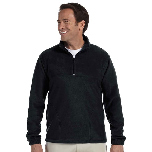 Harriton Harriton 8 Oz. Quarter Zip Fleece Pullover - Black - Xx-Large