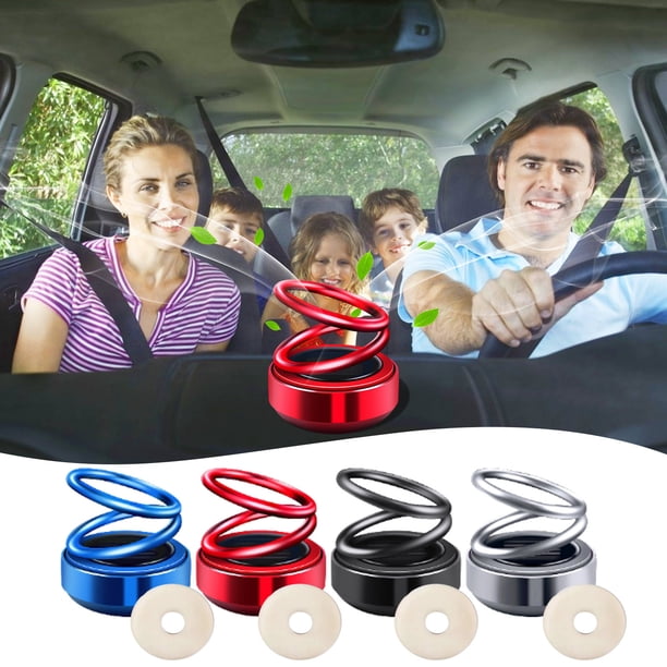 Ambientador giratorio solar para coche - Clip colgante de ventilación de aleación de aluminio, purificador de 360° con núcleo sólido de aroma, 6,4x6,1cm