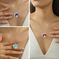 thumbnail image 2 of Juwaliy Collar de Luna Amor Corazón Madre Hija Plata Esterlina 925 Granate Piedra de Nacimiento de Enero Dije Joyería Mujeres Cumpleaños Navidad Regalo Mother's Day, 2 of 7