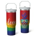 thumbnail image 2 of 1pc rainbow 30oz Tumbler with Straw & Handle - Insulated Stainless Steel Cup | Holiday Gift for Man Women (Christmas, Valentine's, Birthday), 2 of 7