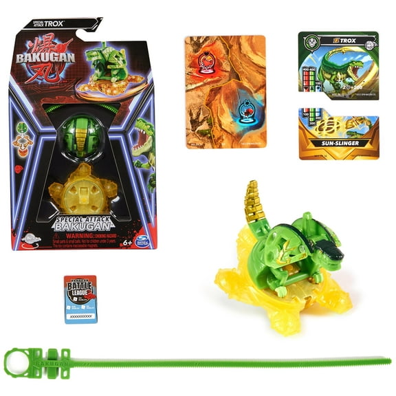 Bakugan, Special Attack Trox, Spinning Collectible, Customizable Action Figure and Trading Cards, Kids Toys for Boys and Girls 6 and up