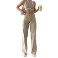 thumbnail image 1 of Faithtur Women Wide Leg Flare Jeans, High Waist Solid Color Loose Denim Pants, 1 of 5