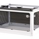 thumbnail image 2 of Caja de almacenamiento de ropa transparente con apertura de 4 vías, diseño de polea inferior, contenedor de almacenamiento de plástico PET para el hogar, marrón, blanco, grande 51,5x36x30, 2 of 5
