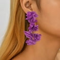 thumbnail image 6 of FENOHREFE Flower Shaped Exaggerate Earrings Eye Catching Ear Rings Flowers Dangle Earrings Elegant Parties Jewelry, 6 of 7