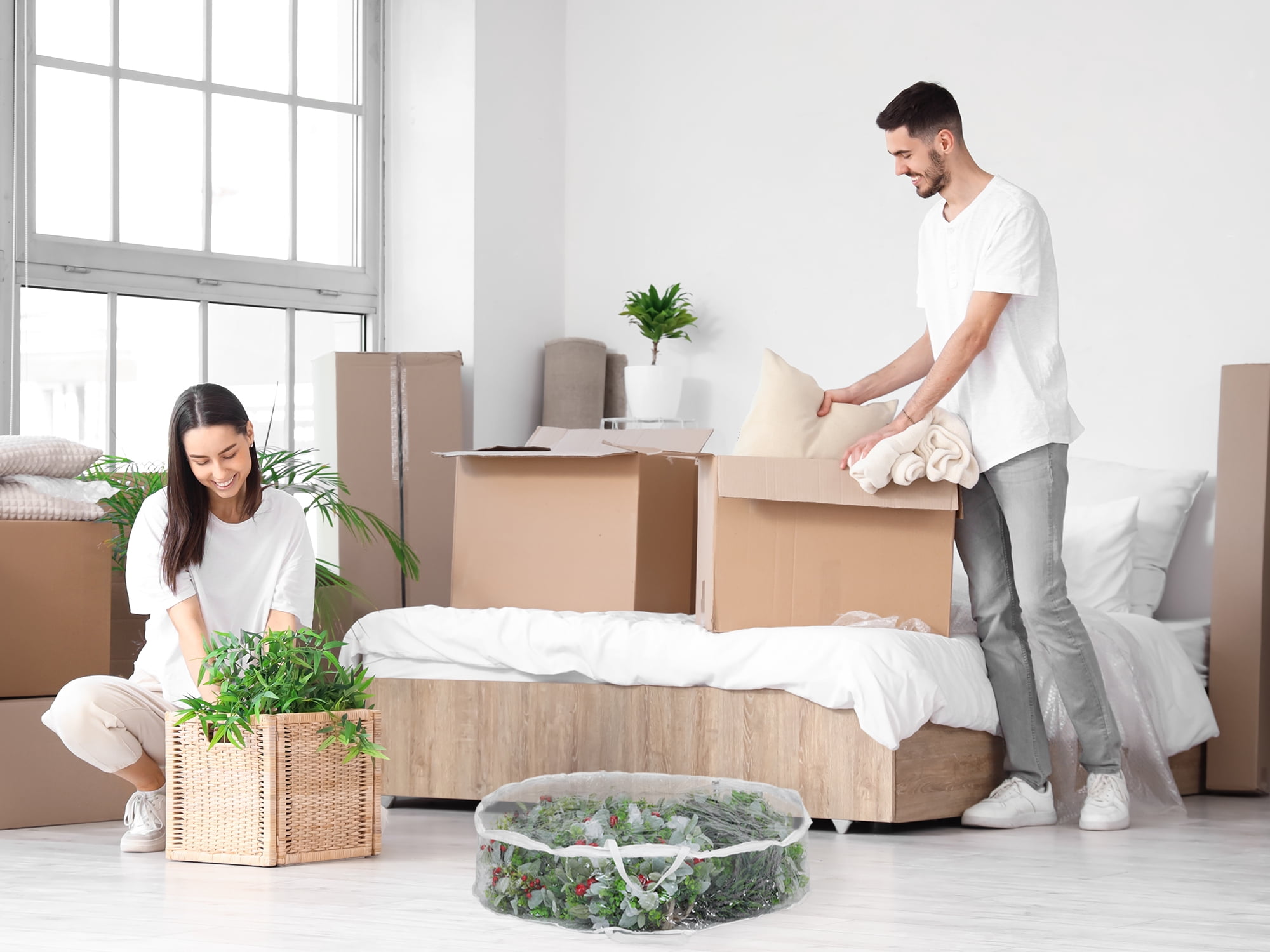 Unique Bargains 1 Pack Clothes Storage Bags Moving Bags White 30*8in