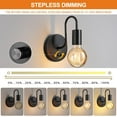 thumbnail image 2 of Black Wall Sconces,Dimmble Vintage Wall Lights E26 Industrial Wall Lamp Retro Wall Lighting Hard Wired Sconces Lighting for Mirror Bedroom Bathroom Hallway, 2 of 13