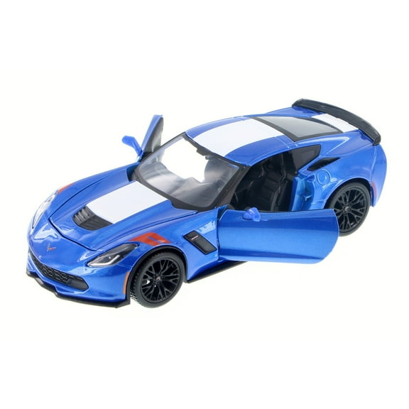 2017 Chevy Corvette Grand Sport Hardtop, Blue - Showcasts 37516 - 1/24 Scale Diecast Model Car