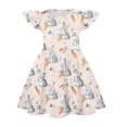 thumbnail image 4 of yuCgh Flutter Sleeve Easter Dress for Girls, A-Line T-Shirt Summer Party Dress, Princess Style Casual Easter Dress for Toddlers,Light Gray 130, 4 of 4