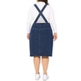 thumbnail image 3 of Agnes Orinda Plus Size Denim Overall Dress for Women Button Front Adjustable Strap Suspender Skirt 3X Dark Blue, 3 of 6