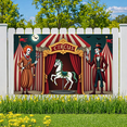 thumbnail image 3 of Colorful Theme Circus Banner Clown Design Decorative Elements Red Curtains Party Decoration Carnival for Kids Party Indoor Decoration Birthday Celebration, 3 of 5