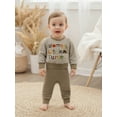 thumbnail image 3 of BemeyourBBs Boy Thanksgiving Outfit Letter Embroidery Striped Sweatshirt and Pants, 3 of 9