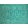 thumbnail image 1 of Ahgly Company Machine Washable Indoor Rectangle Oriental Turquoise Blue Industrial Area Rugs, 8' x 12', 1 of 4
