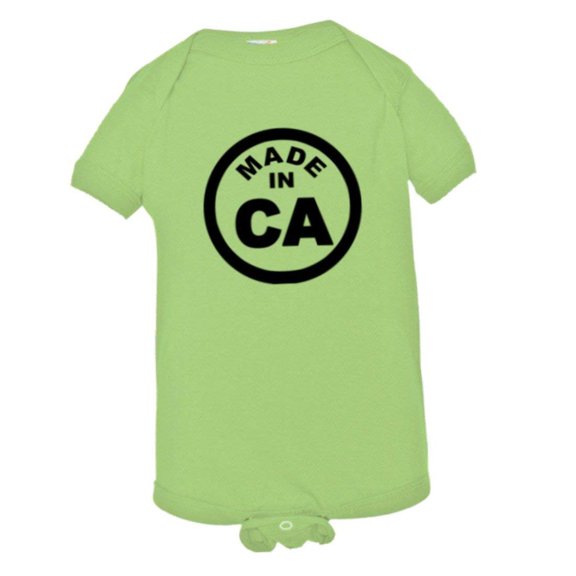 PleaseMeTees™ Baby From Born Made In California CA Logo Label HQ Jumper